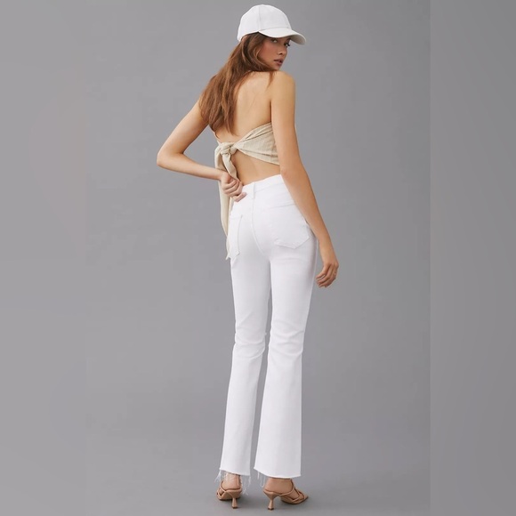 MOTHER The Tripper Ankle Fray Jeans in White Unfairest of Them All Jeans Size 27 - Picture 2 of 16
